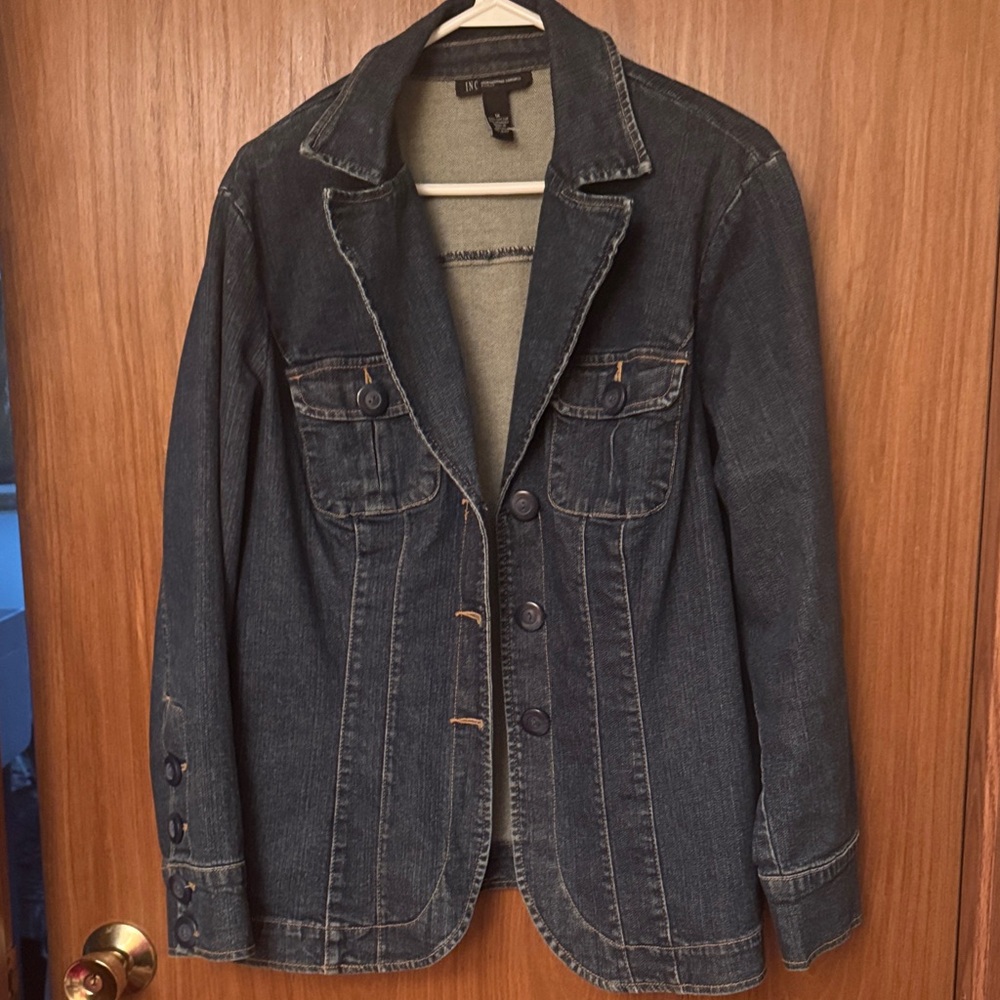 INC International Concepts Dark Blue Jean Jacket